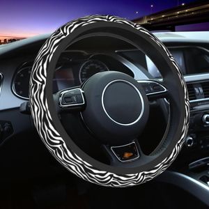 Stuurwiel bedekt 38 ​​cm autoverdekking zebrahuid Universal Animal Braid on the Auto Decoration AccessoriessTeering