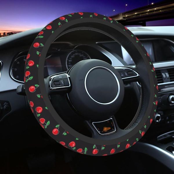 Fundas para volante 38cm Cherry Universal Car-styling Elastische Car AccessoriesSteering