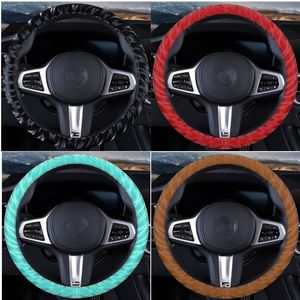 Couvre volant 8 couleurs Universal Car Anti-Slip Leather Auto Steering-wheel Cover Protective