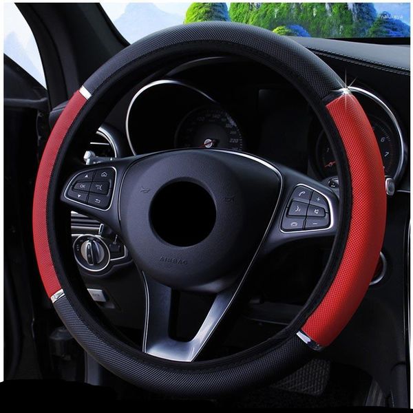 Fundas para volante antideslizantes para decoración de coche, funda de piel sintética con forma General de 37-38cm de diámetro