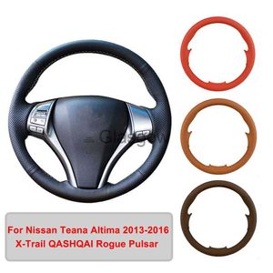 Housses de volant Housse de volant de voiture en cuir artificiel pour Nissan Teana Altima XTrail QASHQAI Rogue Pulsar Tresse de volant d'origine x0705