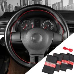 Housses de volant Auto Stuurwiel Braid Cover Naalden En Discussie Kunstleer Suite 7 Kleur Diy Textuur Zacht Interior Accessoires