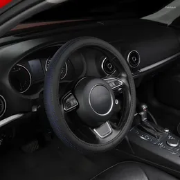 Cubiertas de volante para la cubierta de automóviles automáticos Automóviles de cuero PU Accesorios interiores Anti-Slip Fit sin diámetro de 38 cm de diámetro