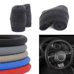 Stuurwielbedekkingen Autoyouth Car Tyre Style Soft Universal 15 Inch Fit Anti-Slip Black Red Beige Blue Gray MicroFiber leer