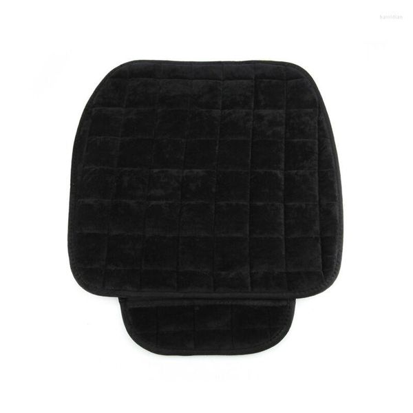 Cubiertas del volante Cubierta de asiento de coche negro Cojines Estera de celosía Protector de felpa antideslizante