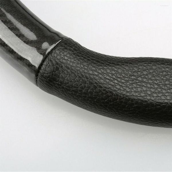 Housses de volant Housse noire Fibre de carbone Cuir Couture Accessoire de protection