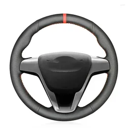 Couvoirs de volant noir PU Faux en cuir couvert de voiture souple sans glissement confortable pour Lada Vesta 2024-2024 XRAY