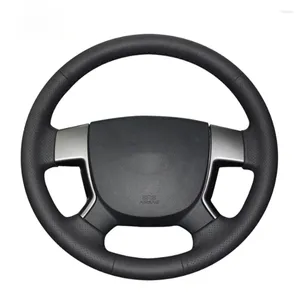 Couvre-volant Noir PU Faux Cuir Couture À La Main Confortable Antidérapant Couverture De Voiture Souple Pour Geely EMGRAND EC7 EC715 EC718