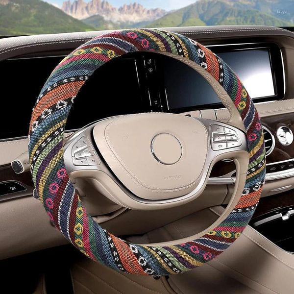 Couvre-volants Boho Car Bohemian Auto Cover Protector Accesories for Women Fit 14 1 / 2-15in