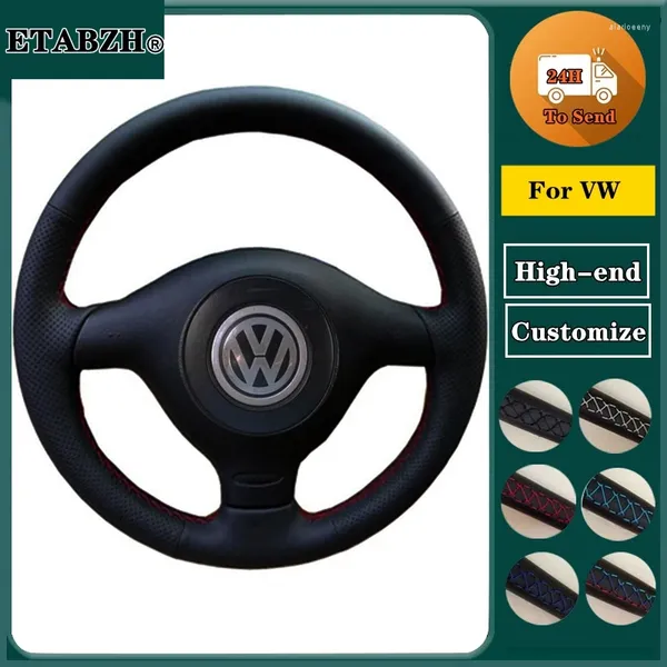 Couvre-volant tresse housse de voiture pour Volkswagen VW Golf 4(IV) Passat B5 Polo Bora Sharan Skoda Fabia Wrap accessoires