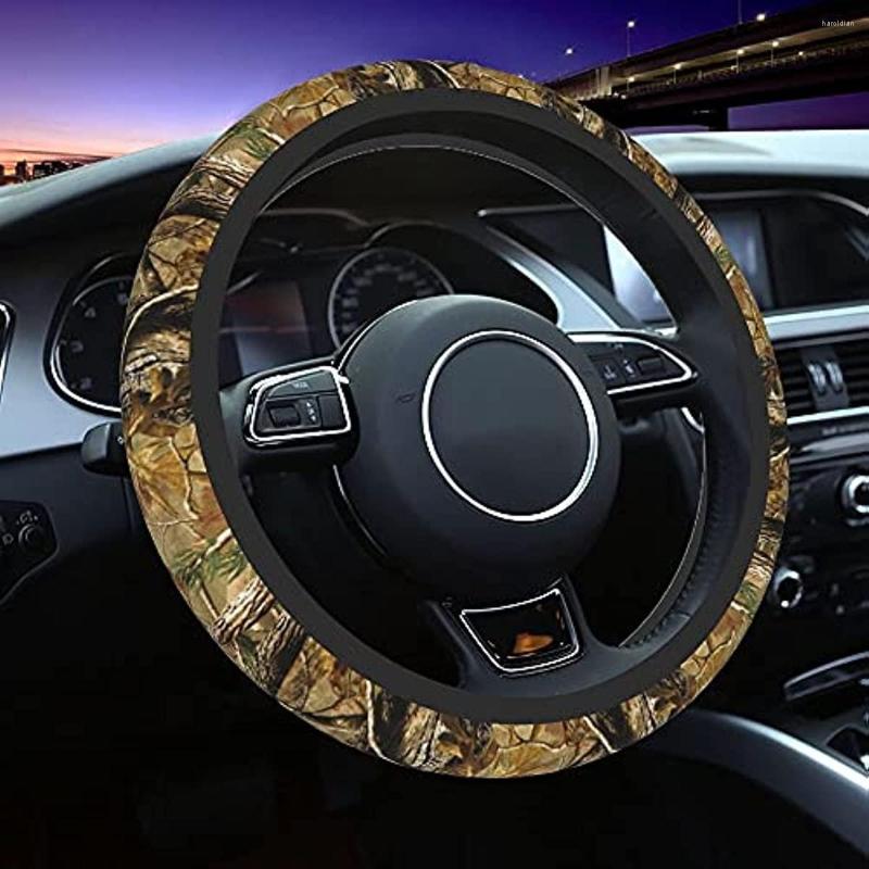 Tampas do volante Capa camuflagem universal 15 polegadas de câmara de trabalho de impressão de impressão de carros decoração Anti Slip Neoprene