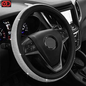 Couvre-volant Accessoires de voiture 2021 Diamant Cuir Bling Cristal Strass Couverture universelle pour dames