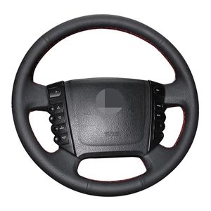 Couvre volant bâche de voiture anti-dérapant cuir artificiel noir pour Ssangyong KYRON ACTYON Rexton W Rodius accessoires direction