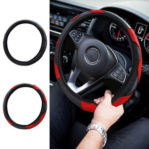 Housses de volant Housse de voiture Doublure antidérapante Cuir souple Pour diverses voitures d'un diamètre de 14,5 à 15 Accessoire de véhicule universel