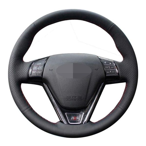 Coberturas de volante capa de carro antiderrapante couro artificial preto para grande muralha Haval Hover H6 H1 acessóriosDireção