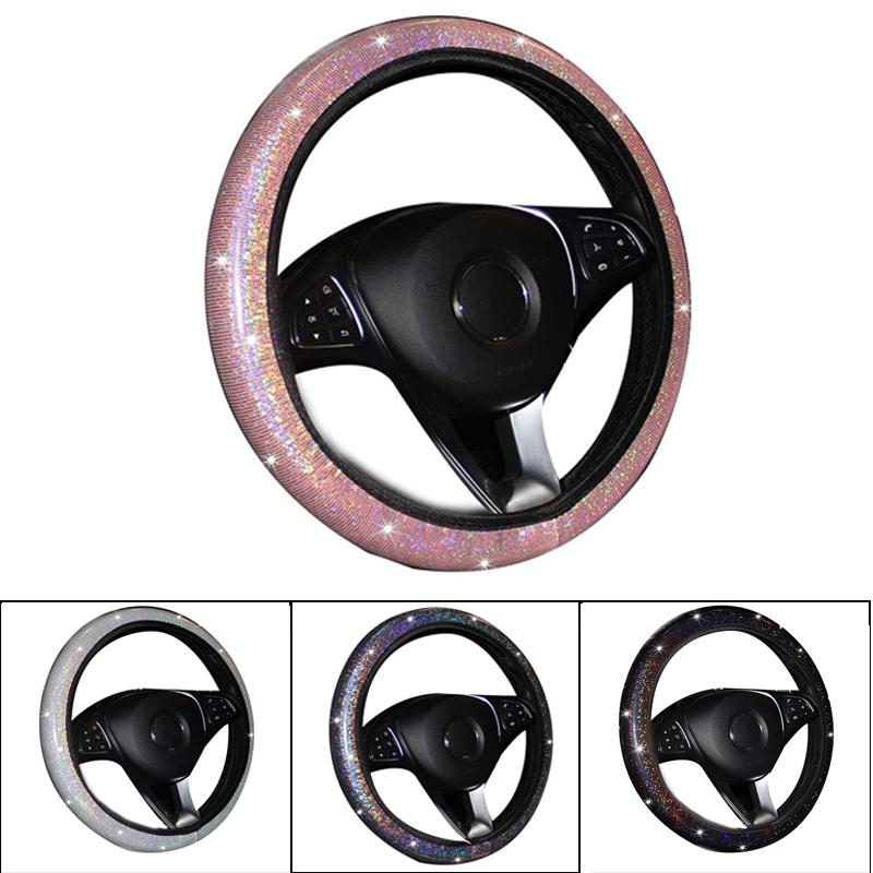 تغطي عجلة القيادة غطاء السيارة الماس للنساء Universal anti-slip accessoriessteering