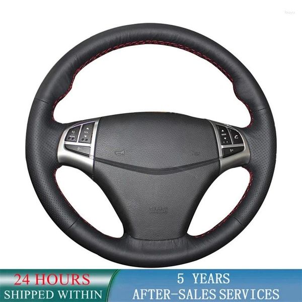 El volante cubre la cubierta del automóvil para Ssangyong Korando 2011-2024 DIY Canedera de cuero de microfibra original personalizada