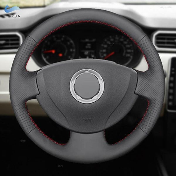 Housses de volant housse de voiture garniture en cuir pour Logan 1 Sandero Clio Twingo 2 symbole Lada Largus Almera 3 G15