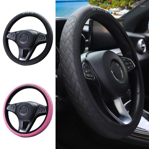 Cubiertas del volante Cubierta del coche Microfibra PU Cuero Auto Wrap Universal Soft Vehicle Protector para camiones Coches