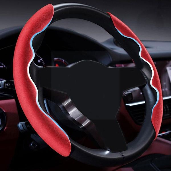 Housses de volant Housse de voiture Couleur rouge Matériau ABS Gaine antidérapante tressée X7J4Steering