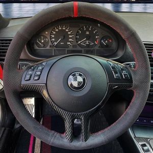 Stuurwiel Covers Auto Cover Zacht Suede Voor Bmw E39 E46 325i E53 X5 Auto Interieur Accessoires Diy Stuurwiel wrap