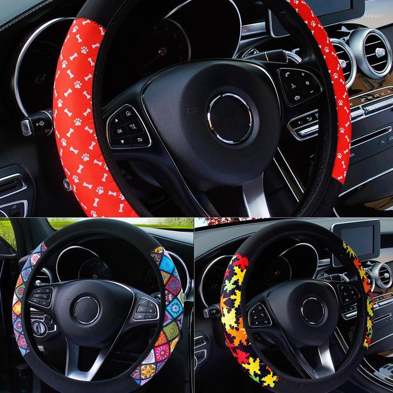 Steering Wheel Covers Car Knitted Fabric Elastic Glove Cover Texture Soft Multi Color Auto Protector Shell Accessories Universal