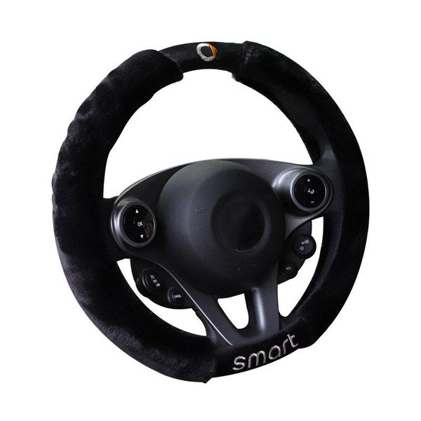 Housses de volant de voiture en peluche pour l'hiver garde au chaud et antidérapant pour - Smart 450 451 453 Fortwo Forfour