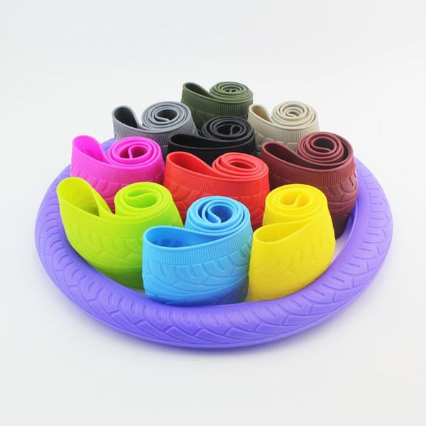 Housses de volant voiture Silicone pneu motif couverture poignée résistant à l'usure antidérapant haute température intérieur produits accessoires