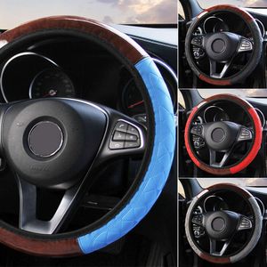 Stuurwielhoezen Autostuurwielhoezen Universeel Embossing Leer Geen binnenring Antislip stuurhoes Voor FORD Voor volvo Voor APRILIA