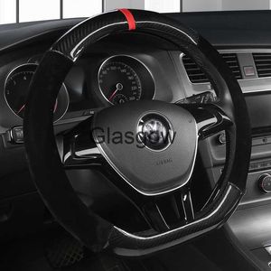 Housses de volant Housse de volant de voiture en fibre de carbone pour VW GOLF 7 2015 POLO JATTA Passat Tiguan pour Nissan Qashqai J11 Xtrail T32 2015 2021 x0705