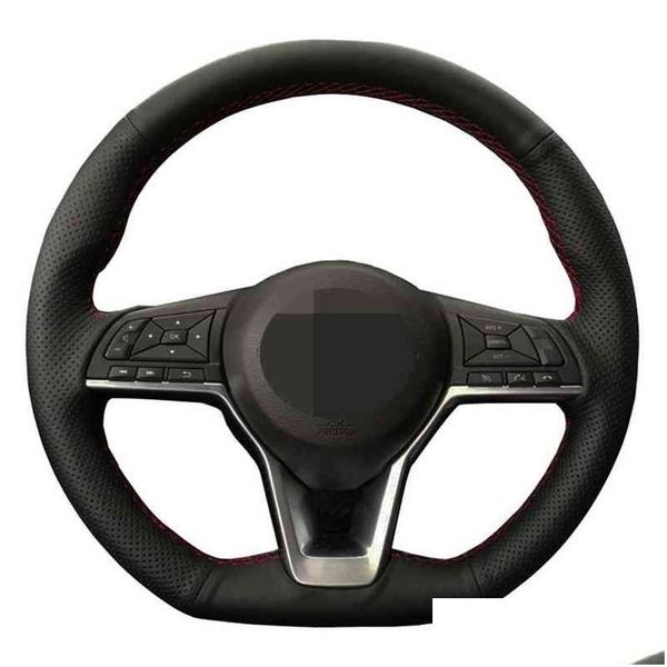 Couvre Volant Volant De Voiture Er DIY Cuir Artificiel pour Nissan X-Trail Qashqai March Serena Micra Kicks - Altima Drop D Dh57I