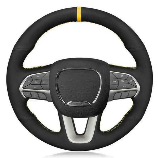 Cubiertas del volante Cubierta del volante del coche Costura a mano Gamuza negra suave para Dodge Challenger 2015-2021 Cargador 2015-2021 Durango 2015-2021 G230524 G230524