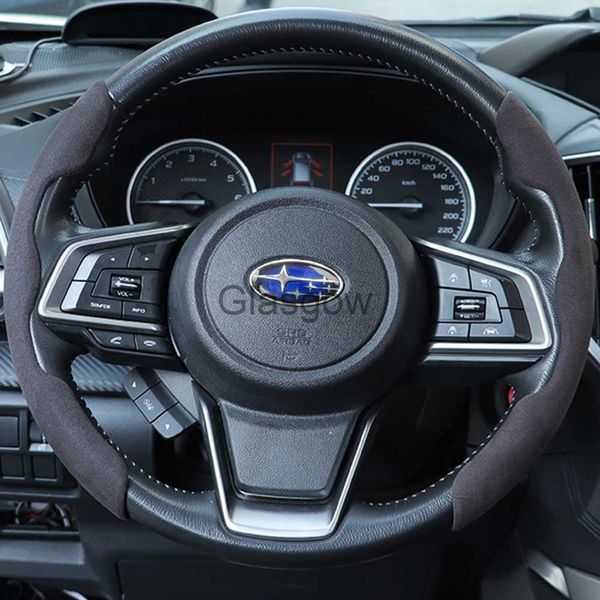 Couvre volant de voiture en daim moelleux couverture de volant accessoires intérieurs automatiques pour Subaru Forester Outback Legacy XV Crosstrek Impreza WRX BRZ x0705