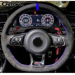 Stuurwielhoezen CARDAK DIY Custom Suède autostuurhoes voor vagVW Golf R MK7 Golf 7 GTI VW Polo GTI Scirocco 2015 2016L24014