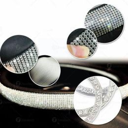 Stuurwiel omvat charmante elegante strass Crystal Car Cover Case PU Leer accessoires Bekleding-wiel Styling Aut V3H1Steering