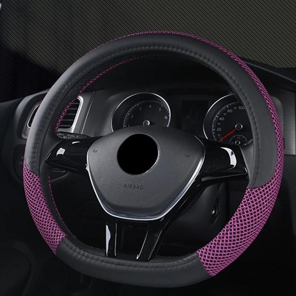 Fundas de Volante Coprivolante Auto cuero tipo D Funda de Coche Universal Funda Volante Coche accesorios Interior tela transpirable