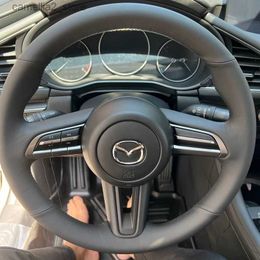 Stuurwielhoezen Aangepaste autostuurwielvlechthoes 100% geschikt voor Mazda 3 Axela 2019 2020 CX-30 2020 MX-30 2020 Auto-interieuraccessoires Q231016
