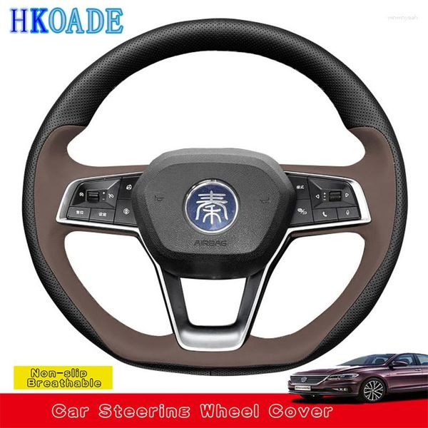 Cubiertas de volante Personalizar la cubierta del coche para BYD E2 E3 S2 D1 Song Pro MAX Tang Qin Han Luxury Auto Interior Accesorios Wrap