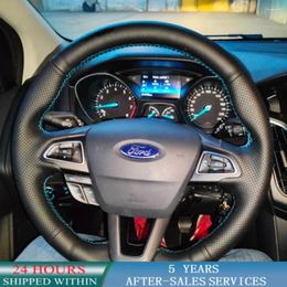 Stuurhoezen Aangepaste autohoes Gevlochten antislip kunstleer voor Ford Focus 3Escape Kuga 2024-2024 Accessoires