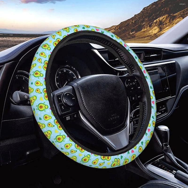 Coprivolante carino avocado elasticità antiscivolo accessori per auto protezione universale da 15 pollici