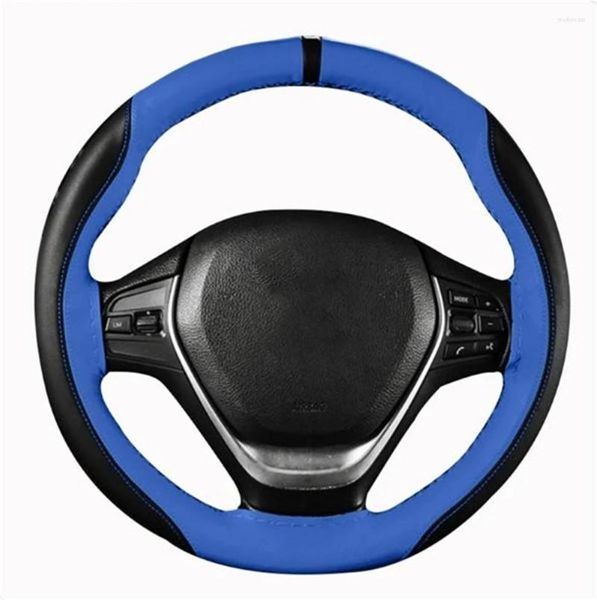 Cubiertas del volante DIY trenza de cuero artificial en el volante del automóvil con accesorios interiores de aguja e hilo