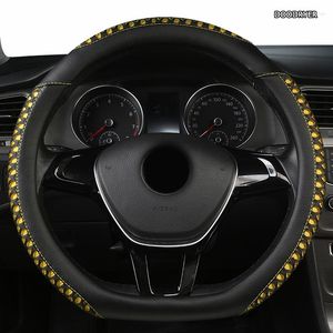 Steering Wheel Covers DOODRYER Leather Car Cover For Renaults Duster Megane 2 3 Koleos Logan Sandero Scenic