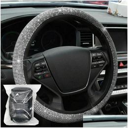 Couvre-volant Ers 1Pc 15 Bling strass voiture Er blanc accessoires livraison directe Automobiles motos intérieur Otowd