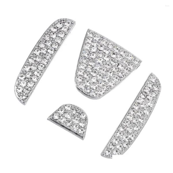 Couvre-volants ERS 1PC Fashion Crystal Decor Autocollant Compatibel avec voiture Sier Drop Livraison Automobiles Motos Intérieur AC OTLC5