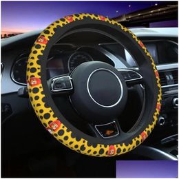 Couvre-volant Ers 37-38cm Yayoi Kusama Polka Voiture Er Femmes Hommes Citrouille 15 pouces Protecteur pour Suv Drop Livraison Automobiles Moto Dhk7H