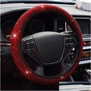 Couvre Volant Ers 38Cm Voiture Er Avec Strass Étincelant Suv Protecteur Véhicule Décoration Accessoires Drop Delivery Mobiles Dhjcn