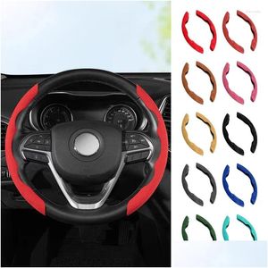 Stuurwielhoezen Ers Voor 308 408 508 Rcz 208 3008 2008 206 207 Auto Er Suede Pu Lederen Accessoires interieur Coche Drop Delivery A Otf2K