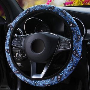 Stuurwiel omvat bloemenprint cover auto interieur accessoires 37-38 cm diameter bohemia-stijl auto-styling