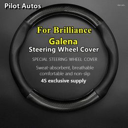 Cubiertas de volante para la brillantez de Galena Cover Genuine Leather Carbon Fiber Car Mujer Hombre Verano Invierno