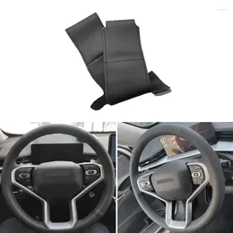 Coperchio del volante per Great Wall Haval Jolion 2024 Copertura per interni per auto a mano Copertina in pelle perforata Black